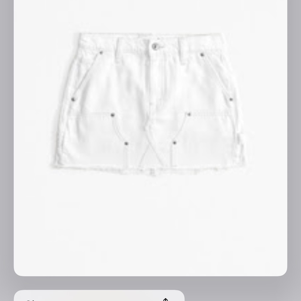 Abercrombie & Fitch White Denim Mini Skirt - Picture 3 of 3